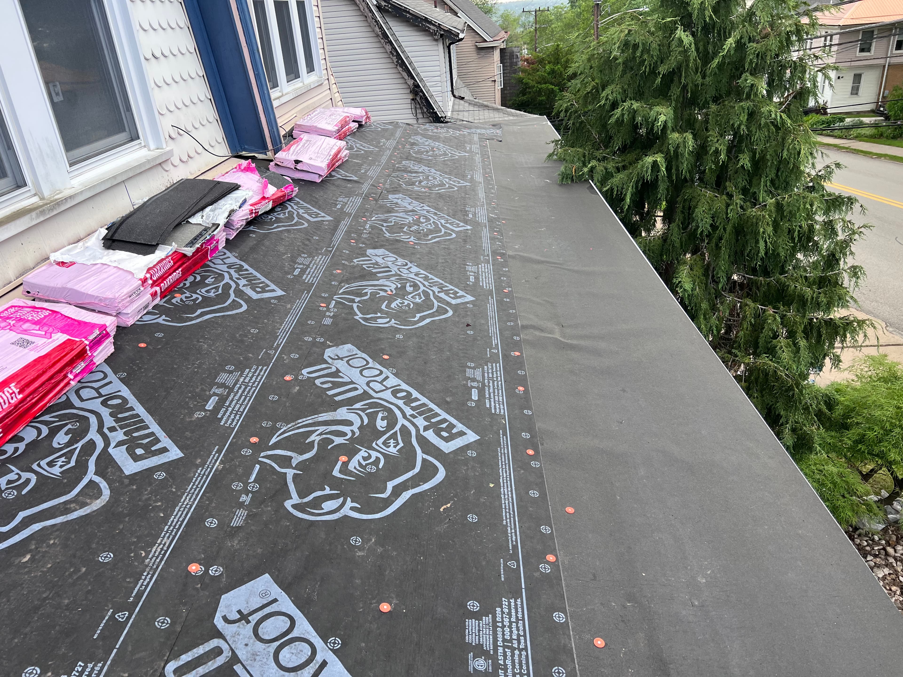 Finished porch roof and box gutter bridging 2