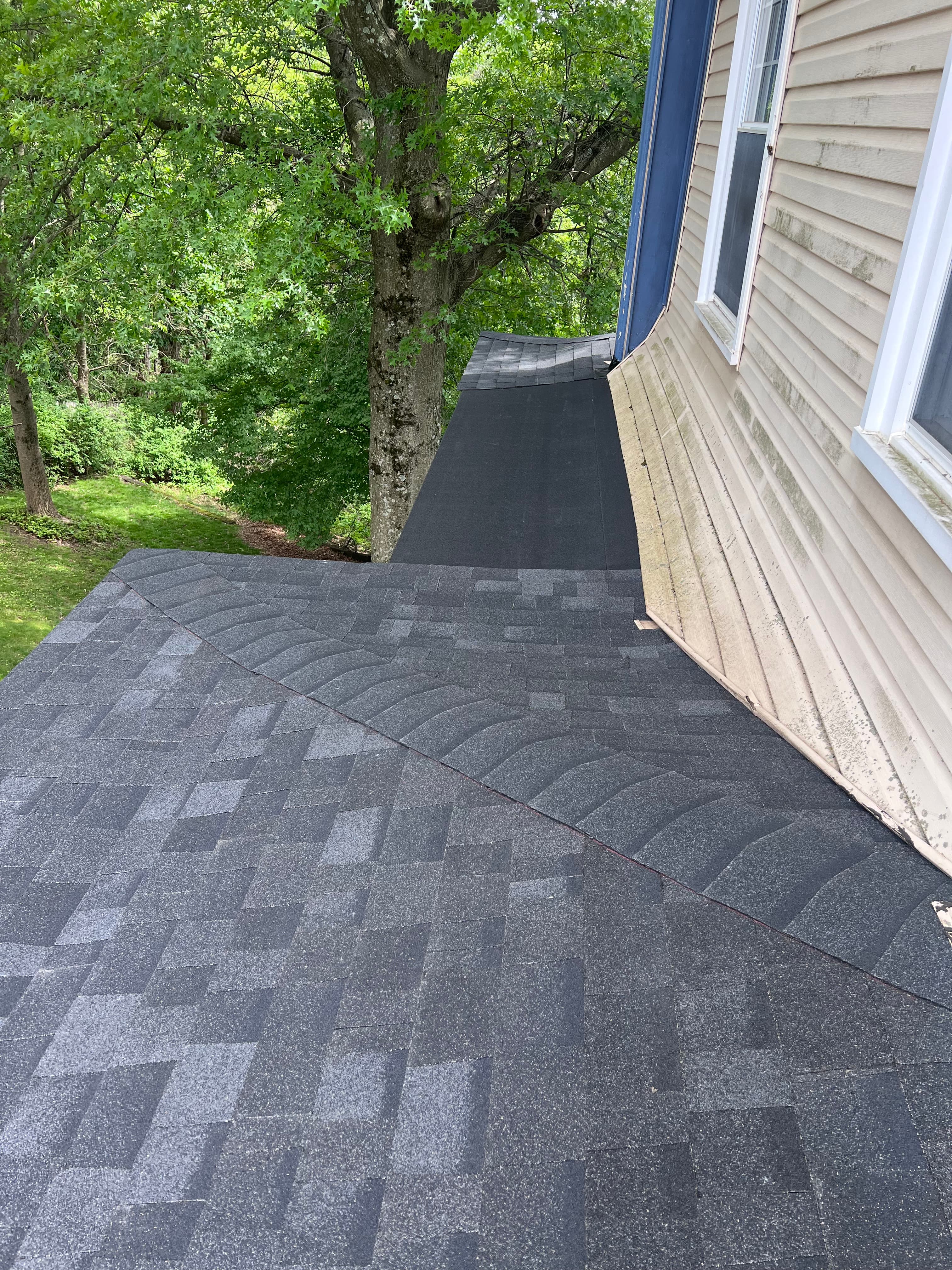 Finished porch roof and box gutter bridging 3