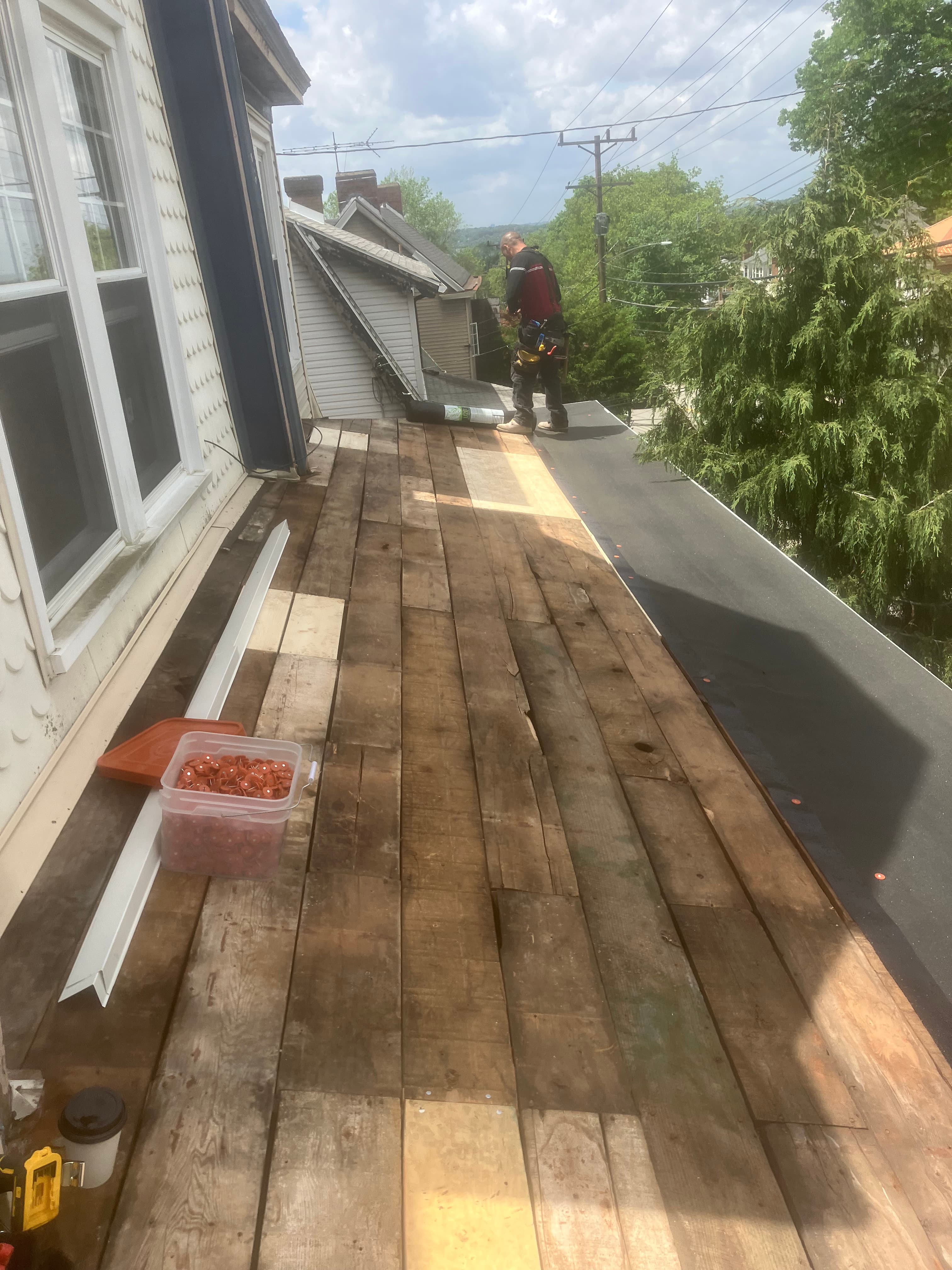 Porch roof modernization in progress