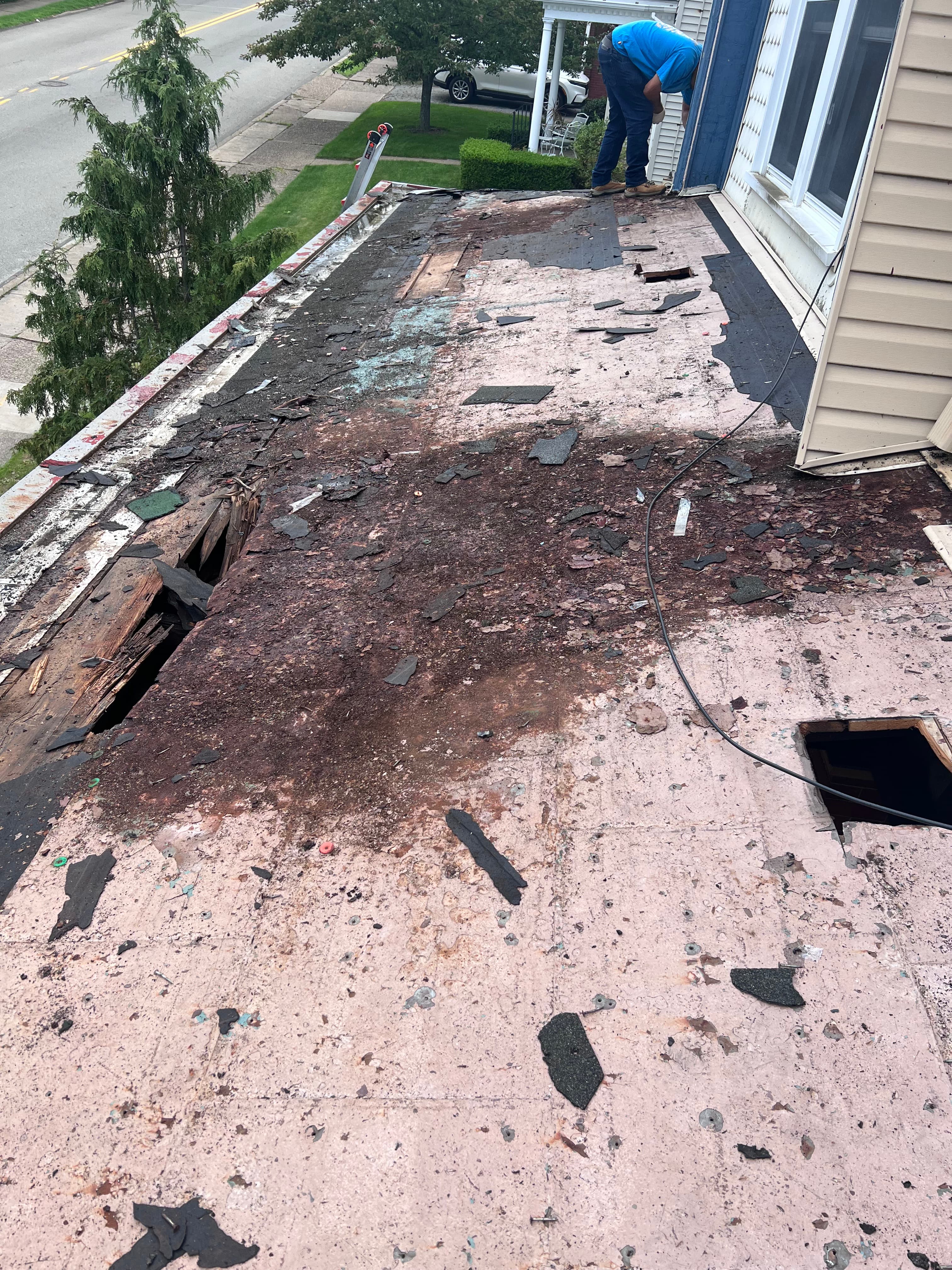 Porch roof condition before work